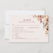 Taupe Floral Wedding RSVP Card Elegant Response (Devant)