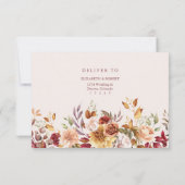 Taupe Floral Wedding RSVP Card Elegant Response (Dos)