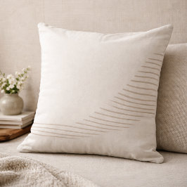 Taupe Flowing Lines Throw Pillow Kussen