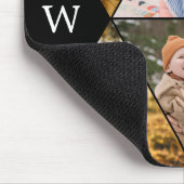 Taupe Geometric Photo Collage Monogram Muismat (Hoek)