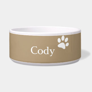 Taupe | Gepersonaliseerde Dog Dish Voerbakje