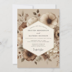 Taupe Gewassen Bloemhuwelijk Kaart