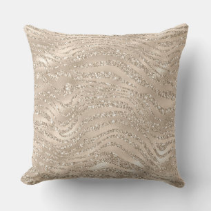 Taupe glans designkussen kussen