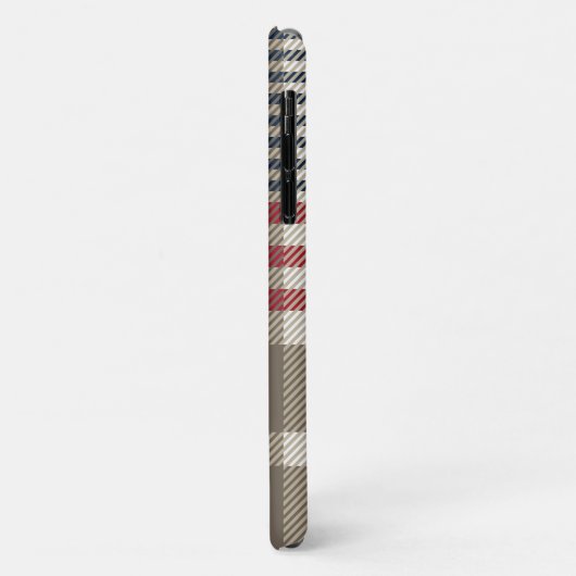 Taupe Glen Check Pset Patroon Case-Mate iPhone Case (Achterkant/links)