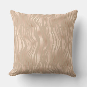 Taupe Gold Satin Animal Overlap Coussin de luxe