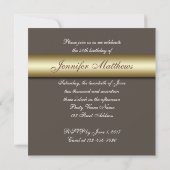 Taupe Gold Simple 50e anniversaire Invitation (Dos)