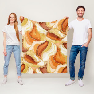 Taupe Goud Vloeiende Marmer Steen Abstract Fleece Deken
