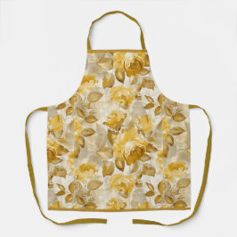  Taupe Gouden Roos Bloemen Schort