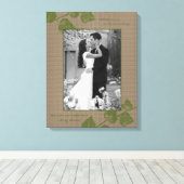 Taupe Green Leaves Portrait Fotosjabloon Afbeeldin Canvas Afdruk (Insitu (Houten vloer))