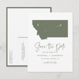 Taupe Green Montana Kaart QR Code De datum opslaan