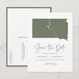 Taupe Green South Dakota Kaart QR Code De datum op