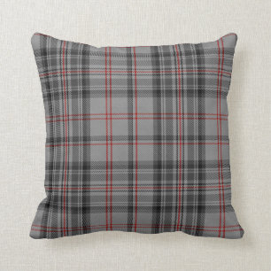 Taupe Grey Black Red Verschillende kanten Tartan P Kussen
