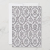 Taupe Grey Damask Invitation à la douche nuptiale (Dos)