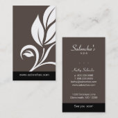 Taupe Grey Leaf Salon Spa Visitekaartje (Voorkant / Achterkant)