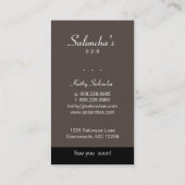 Taupe Grey Leaf Salon Spa Visitekaartje (Achterkant)