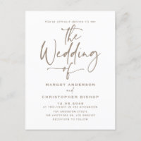 Taupe Hand Lettered Kalligrafie Boho Bruiloft