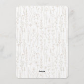 Taupe Hello Baby Wildflower Invitation (Dos)