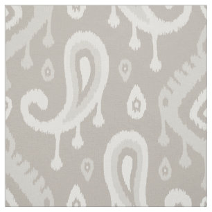 Taupe Ikat Paisley Grote Schaal Stof