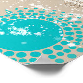 Taupe ivoor aqua strand bruiloftsfeest poster (Hoek)