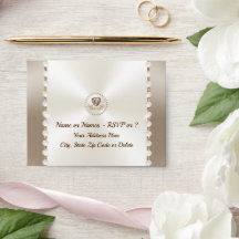 Taupe, Ivoor RSVP Enveloppen, Bruiloft, Jubileum