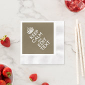 Taupe Keep Calm And Your Text Easily Servetten (Insitu)
