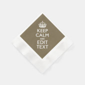 Taupe Keep Calm And Your Text Easily Servetten (Hoek)