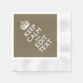 Taupe Keep Calm And Your Text Easily Servetten (Voorkant)