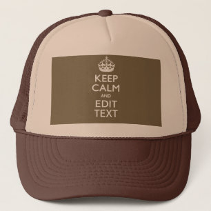 Taupe Keep Calm En Uw Tekst Gemakkelijk Trucker Pet
