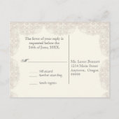  Taupe Lace - Wedding Response Briefkaart (Achterkant)