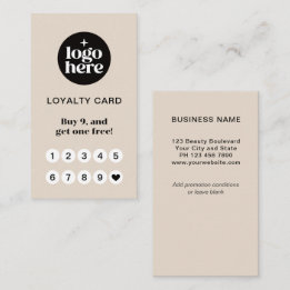 Taupe Logo Loyalty Card Beloningskaart