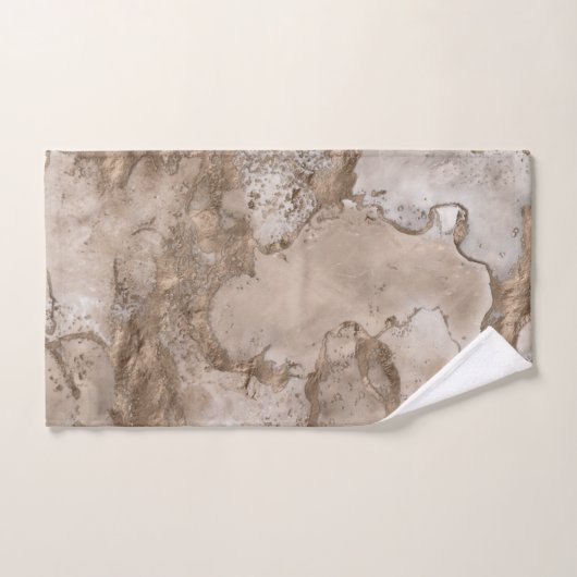 Taupe marble and gold abstract (Serviette à main)