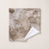 Taupe marble and gold abstract bad handdoek (Wasdoekje)