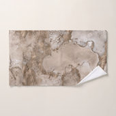 Taupe marble and gold abstract bad handdoek (Handdoek)