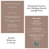 Taupe Mariage QR Code RSVP Invitation