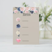 Taupe Marine Bleu Pink Peony Menu Symboles (Debout devant)