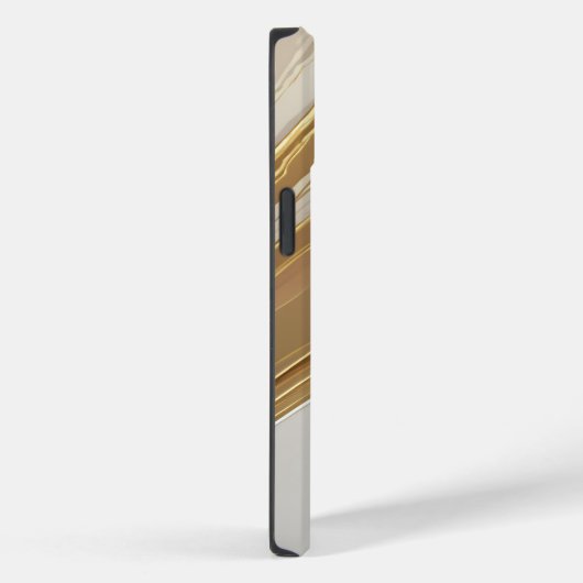 Taupe met gouden diagonalen Case-Mate iPhone case (Achterkant / Rechts)