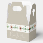 Taupe met perzikbloem bedankdoosjes (Geopend)