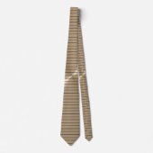 Taupe Metallic and Navy Stripes Pattern TieTies Stropdas (Voorkant)