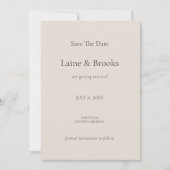 Taupe Minimal Save the Date Card (Devant)
