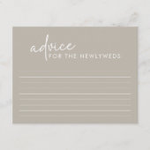 Taupe Minimalist Script Vrijgezellenfeest Advies K Informatiekaartje (Voorkant)