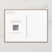 Taupe Minimalistische Bloemen Boeket QR Code Huwel Uitnodiging Briefkaart (Achterkant)