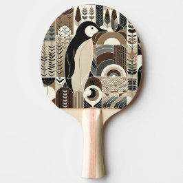 Taupe Mocha Ivoor Pinguïn in Grain Forest Planten Tafeltennisbatje