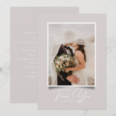 Taupe moderne cadre photo Carte de remerciements M (Devant / Derrière)