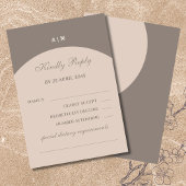 Taupe Monogramme Japandi Mariage Carte RSVP