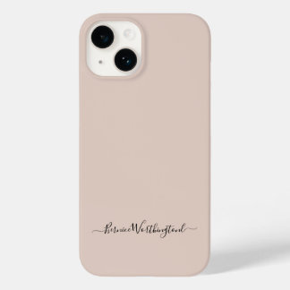 Taupe Neutraal Eenvoudig Minimalistisch Script Aan Case-Mate iPhone 14 Hoesje