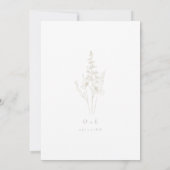 Taupe Neutral Wildflower Wedding Invitation (Dos)