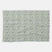 Taupe Neutre Sage Flore tiges de cuisine serviette (Horizontal)