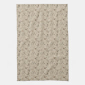 Taupe neutre tiges florales serviette de cuisine (Vertical)