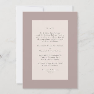 Taupe op Beige Modern Minimalistic Simple Wedding Kaart