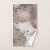 Taupe palette encre et or abstrait (Serviette à main)